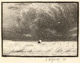 Prima del temporale, Penna e inchiostro di disegno, 1899